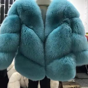 Blue Fox Fur Jacket